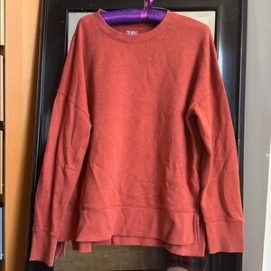 Time and Tru Women's Burnt Orange Crew Neck Sweater